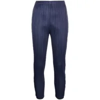 pleats please issey miyake pantalon court à design plissé - bleu