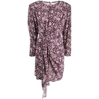 marant étoile robe courte froncée à fleurs - violet