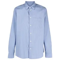 wood wood chemise en coton à rayures - bleu
