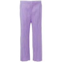 pleats please issey miyake pantalon court mc july à design plissé - violet