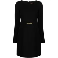twinset robe courte à plaque logo - noir