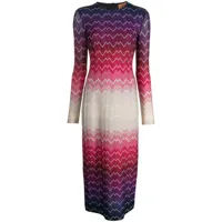 missoni robe mi-longue à motif zigzag - violet