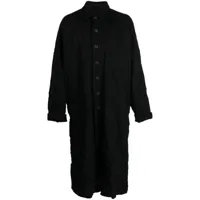 yohji yamamoto manteau à effet froissé - noir