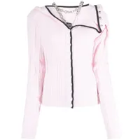 y/project chain-embellished wool cardigan - rose
