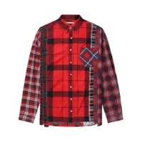 needles chemise en coton à design patchwork - rouge