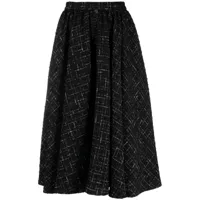 rochas jupe en tweed à coupe mi-longue - noir