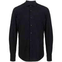 corneliani chemise boutonnée à col italien - bleu