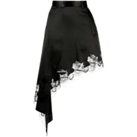 jnby jupe ornée de dentelle à design asymétrique - noir