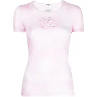 chanel pre-owned t-shirt à imprimé tie dye (2009) - rose