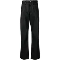 misbhv pantalon en cuir artificiel à coupe droite - noir