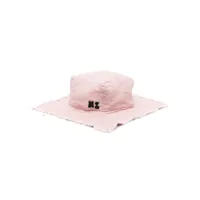 natasha zinko chapeau frangé à patch logo - rose