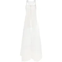 jacquemus robe longue à empiècements transparents - blanc