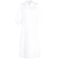 emilia wickstead robe mi-longue à revers pointus - blanc