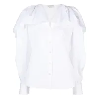 alexander mcqueen chemise en coton à volants - blanc