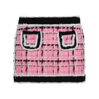 dsquared2 minijupe en tweed à design colour block - rose