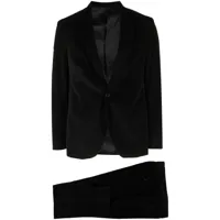 manuel ritz costume en velours à veste à simple boutonnage - noir