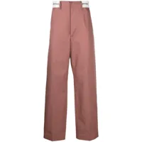 palm angels pantalon en coton à taille logo - rose