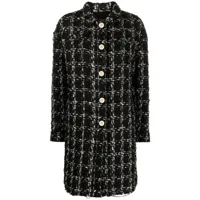 giambattista valli manteau en tweed à carreaux - noir
