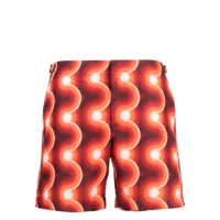 orlebar brown short de bain à imprimé géométrique - rouge