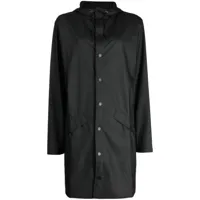 rains veste imperméable à boutons pressions - noir