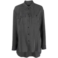 nili lotan chemise en soie à rayures - noir