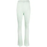 jil sander pantalon évasé à design plissé - vert