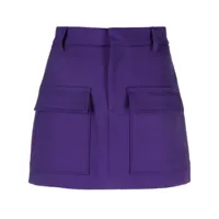 p.a.r.o.s.h. minijupe en laine stretch à poches rabat - violet