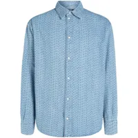 karl lagerfeld chemise en jean à logo jacquard - bleu