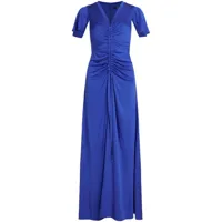 karl lagerfeld robe longue à fronces - bleu