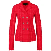 giambattista valli veste en tweed à carreaux - rouge
