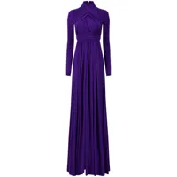giambattista valli robe longue drapée à fronces - violet