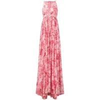 giambattista valli robe longue à fleurs - rose