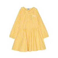 kenzo kids robe-chemise à carreaux - jaune