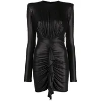 alexandre vauthier robe courte à volants métallisés - noir