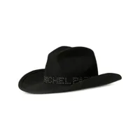 maison michel chapeau austin à logo clouté - noir