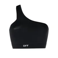 off-white soutien-gorge asymétrique à logo imprimé - noir
