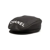 chanel pre-owned casquette à logo imprimé (1990-2000) - noir
