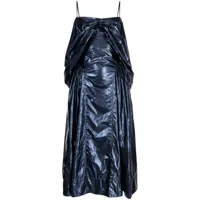 rejina pyo robe dora à design métallisé - bleu