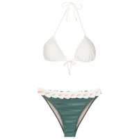 adriana degreas bikini à détail de fleurs - vert