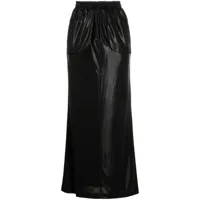 chanel pre-owned jupe vernie à lien de resserrage (années 2000) - noir