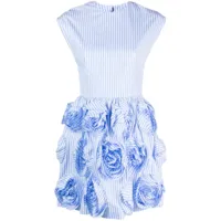 viktor & rolf robe courte en crochet à fleurs - bleu