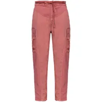 pinko pantalon cargo à taille haute - rose