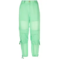 pinko pantalon cargo à taille haute - vert