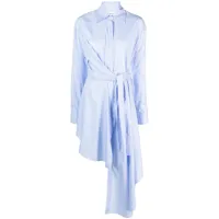 viktor & rolf robe-chemise drapée à design asymétrique - bleu