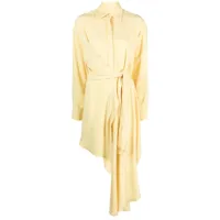 viktor & rolf robe-chemise drapée à design asymétrique - jaune