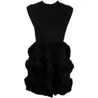 viktor & rolf robe courte en crochet à fleurs - noir