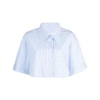 viktor & rolf chemise en coton biologique à rayures - bleu