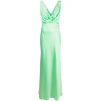 pinko robe drapée à fini satiné - vert