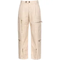 pinko pantalon droit plissé à poches multiples - tons neutres