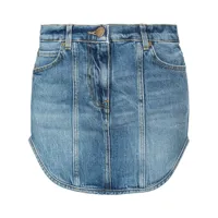 pinko minijupe en jean à patch logo - bleu
